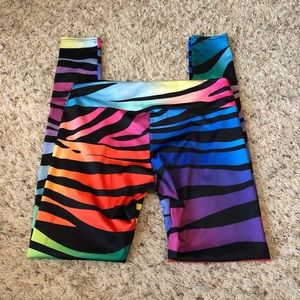 rainbow, zebra striped leggings